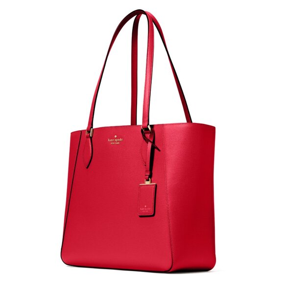 New Kate Spade Poppy Large Leather Tote Perfect Cherry - Picture 3 of 5
